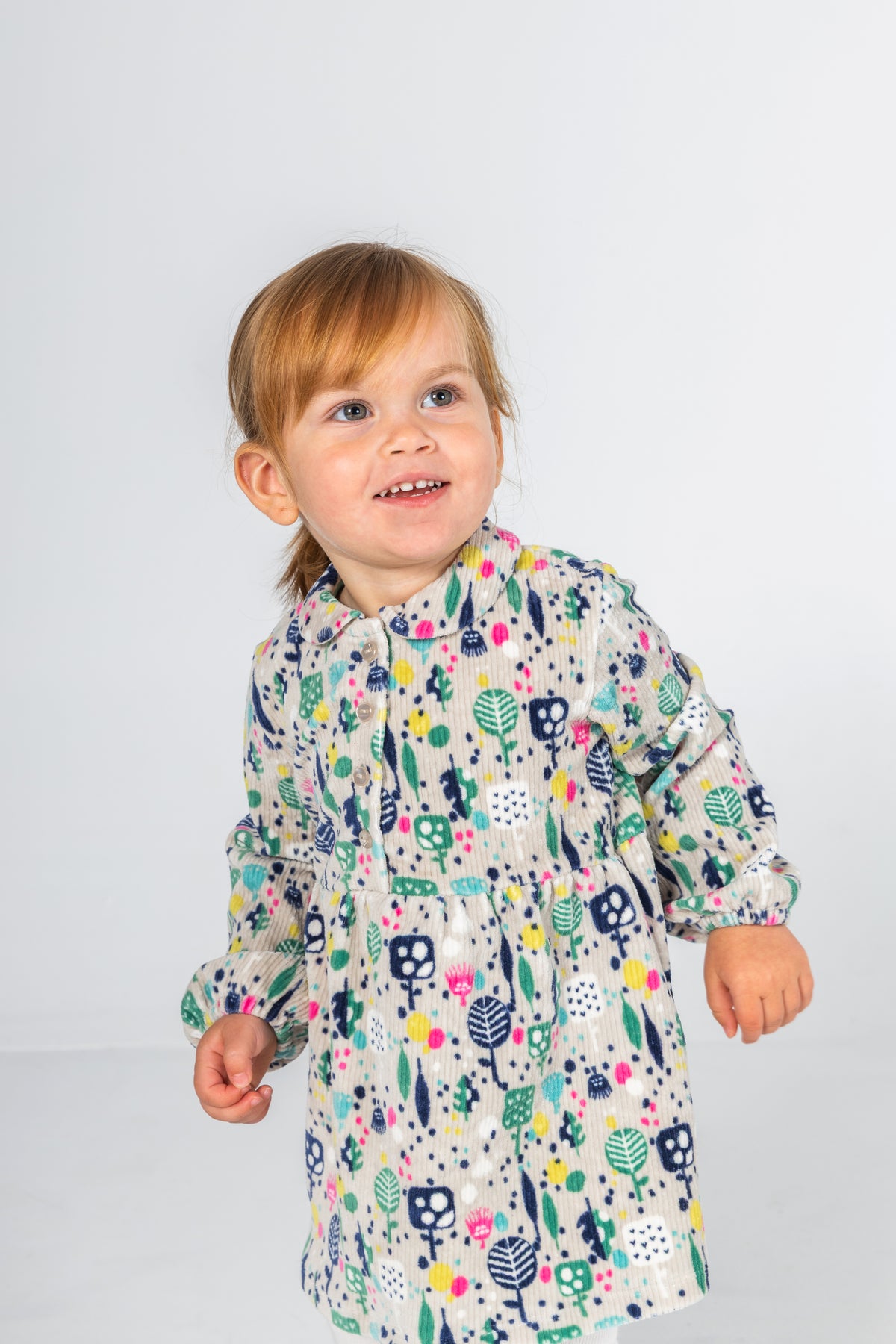 Vestido pana punto de bebé niña