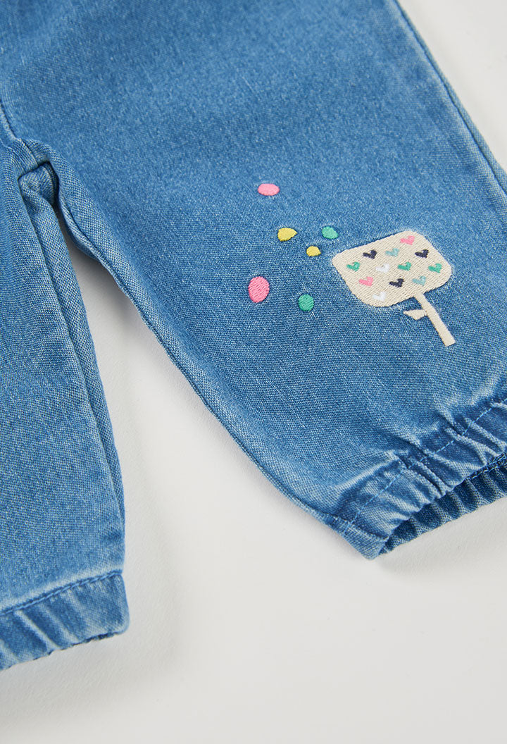 Pantalón denim punto de bebé niña