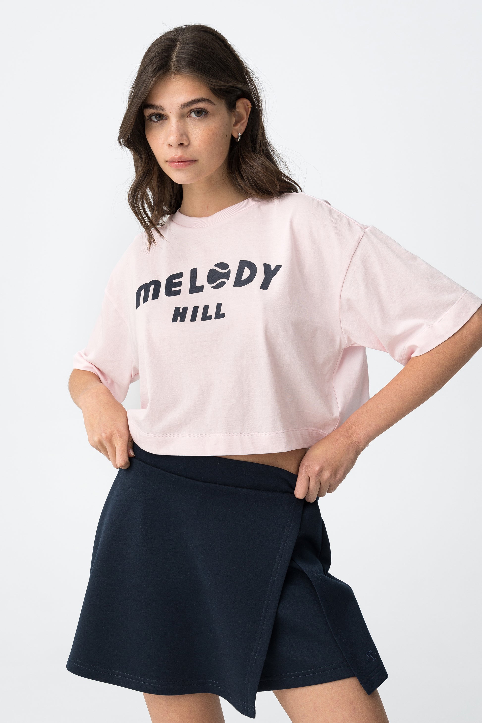 Camiseta crop de manga corta