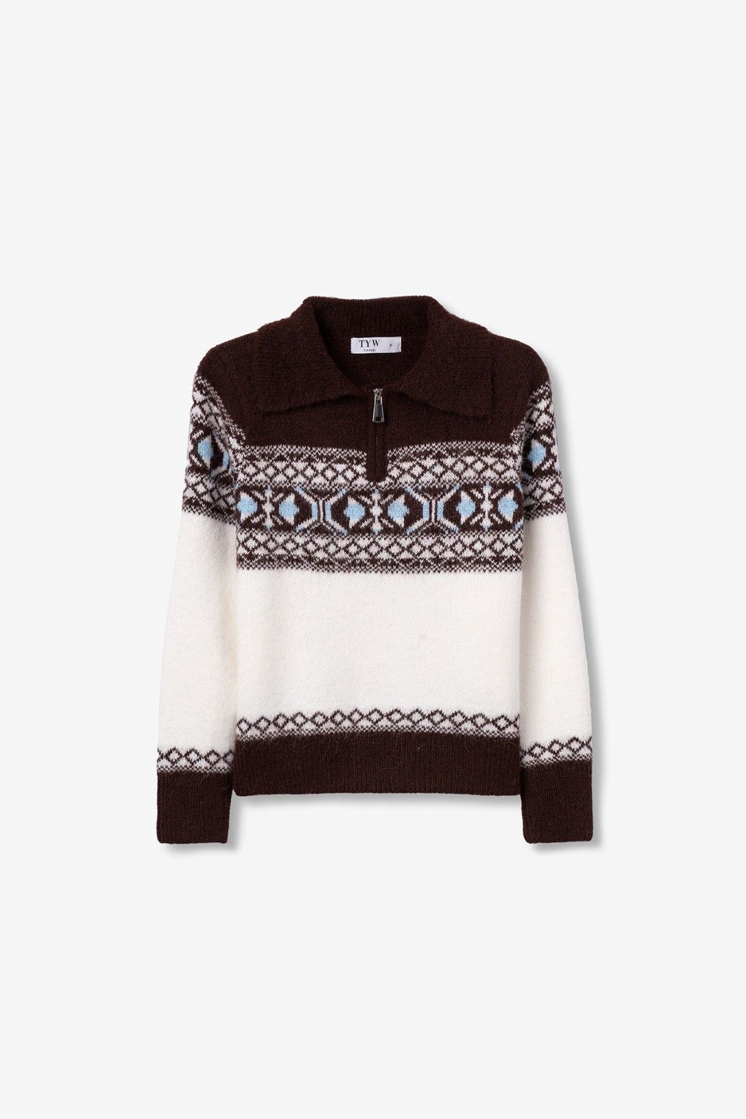Jersey de punto con cuello estampado