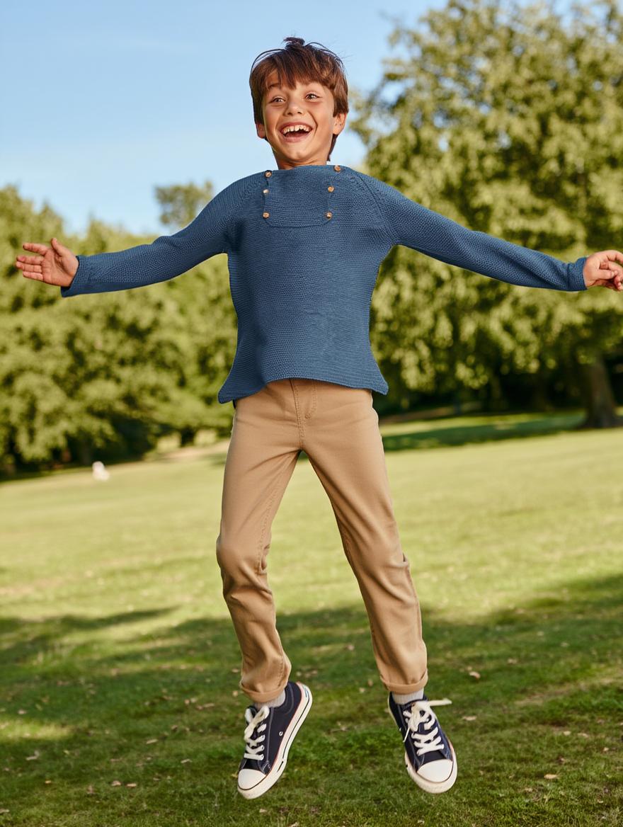 Jersey Punto Boho Junior Azul Ventana