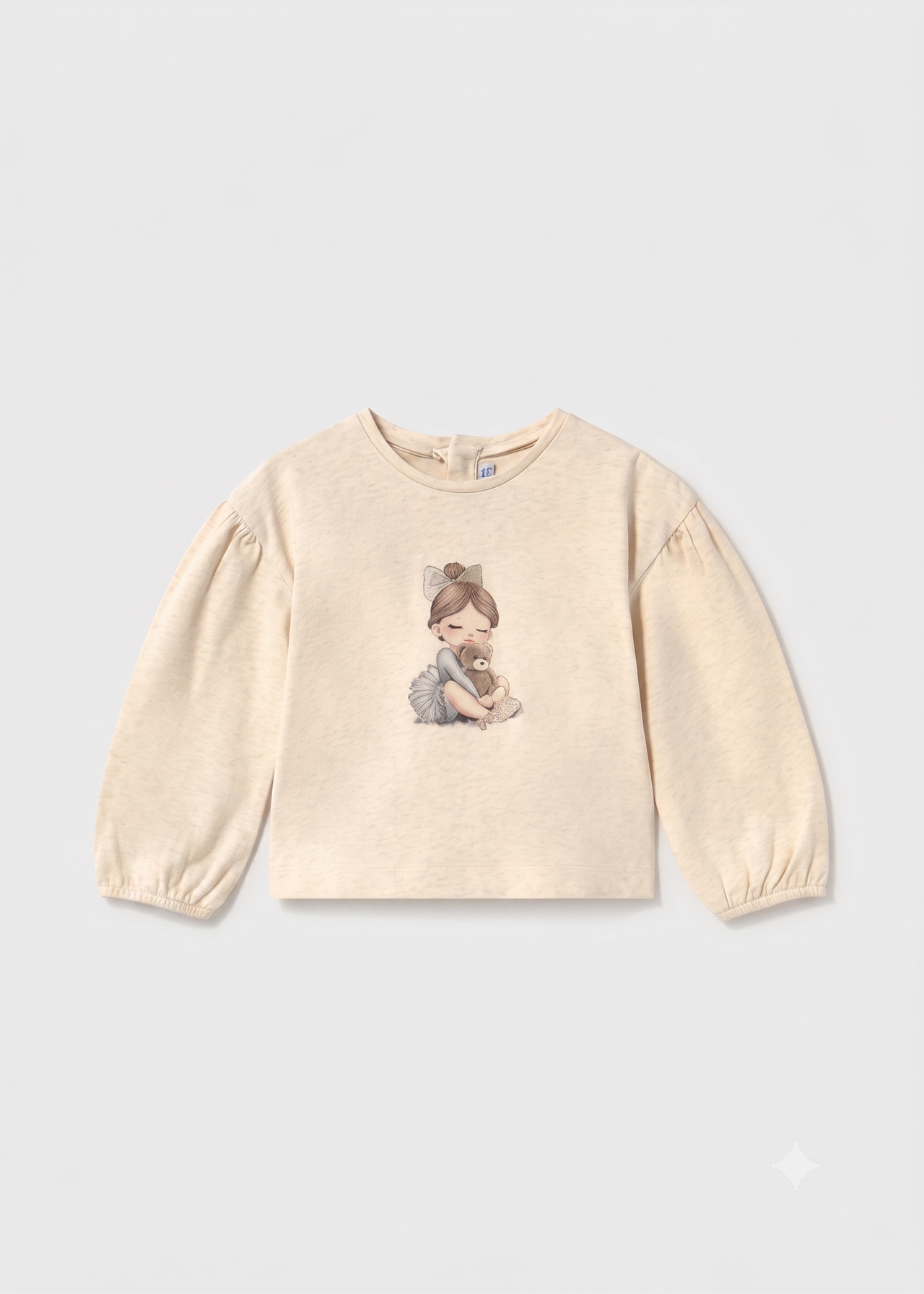 Camiseta manga larga grafica mangas abullonadas bebe niña.