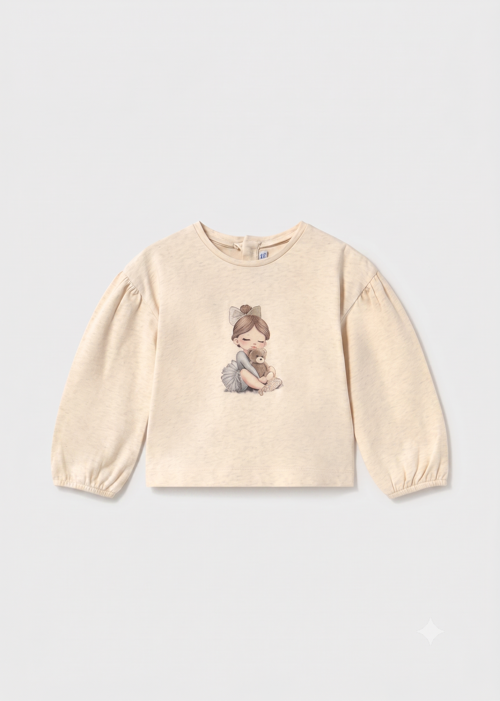 Camiseta manga larga grafica mangas abullonadas bebe niña.
