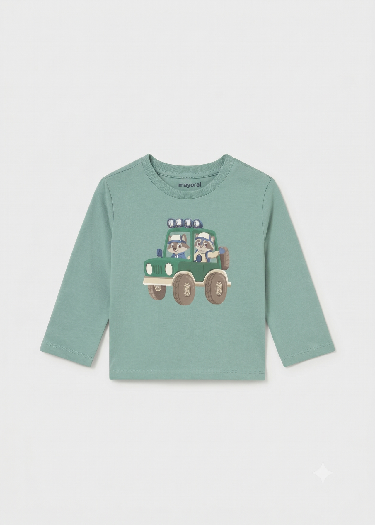 Camiseta manga larga estampado vehiculo bebé niño.