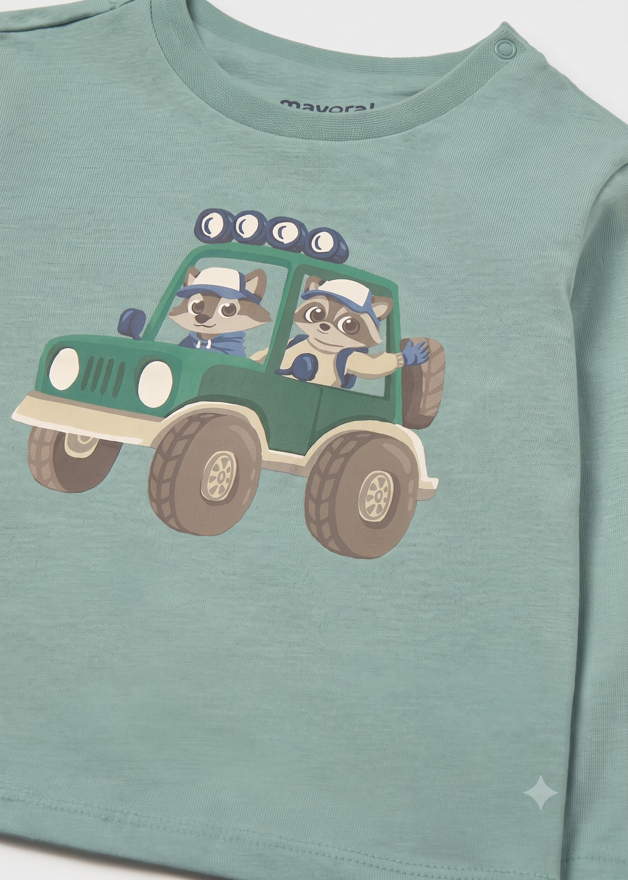 Camiseta manga larga estampado vehiculo bebé niño.