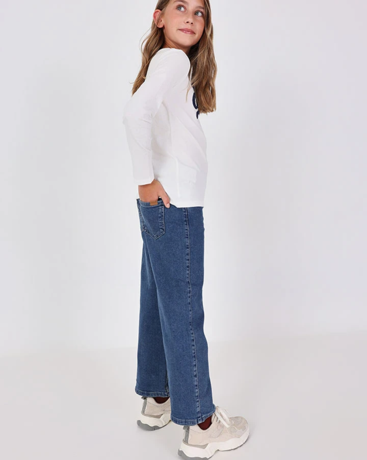 Pantalón Denim Elástico De Niña