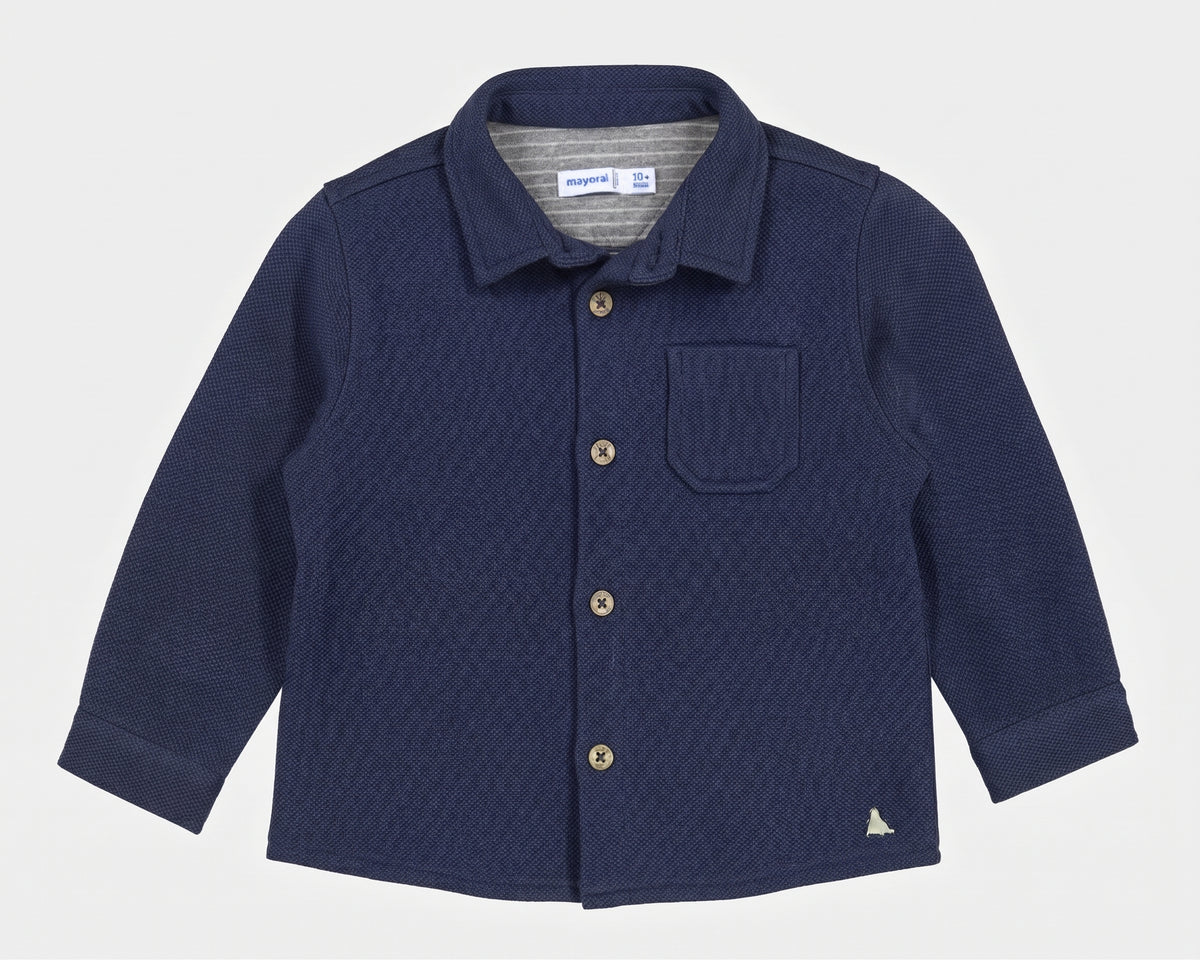 Camisa manga larga azul  bebé niño