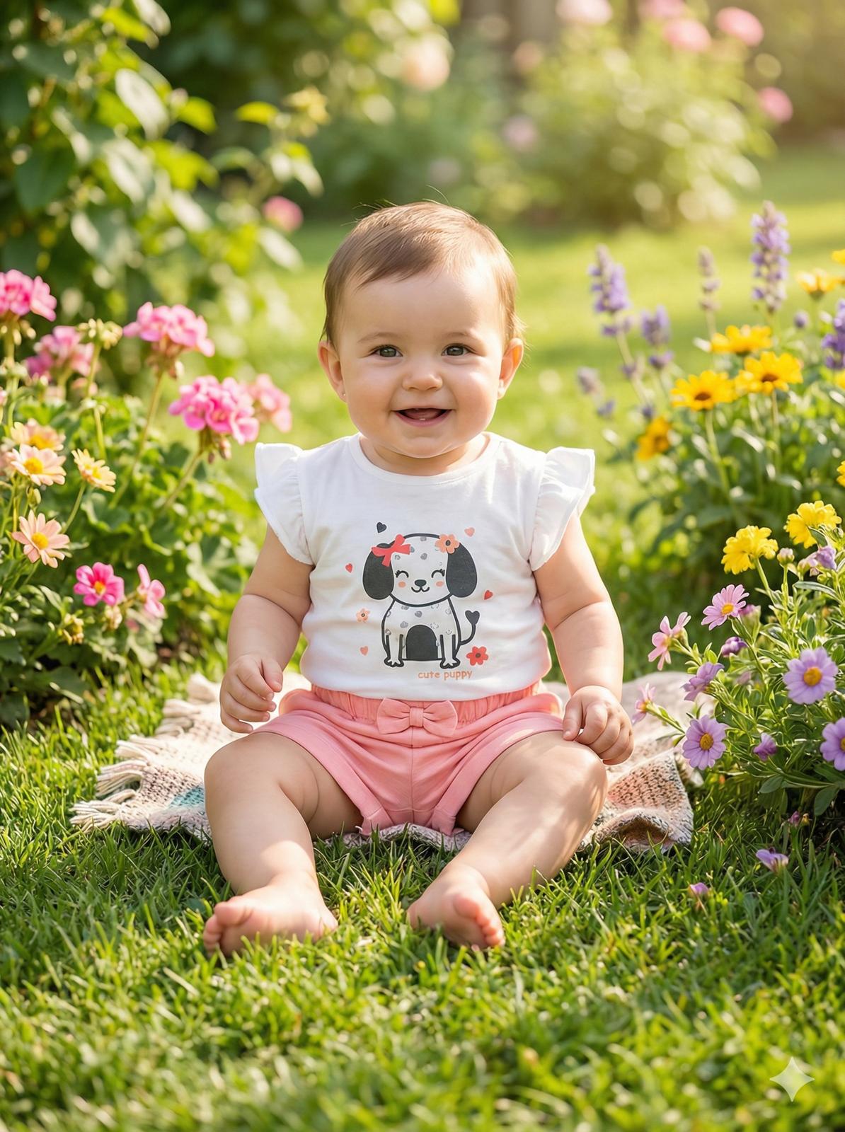 Conjunto Camiseta y Pantalón Bebé Niña