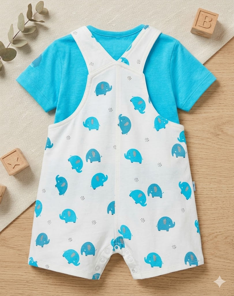 Peto y camiseta punto de bebé niño