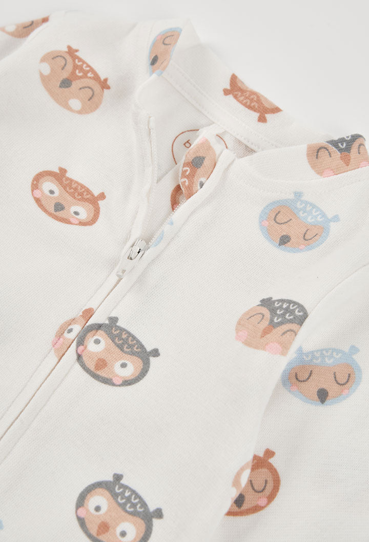 Pelele canalé estampado de bebé