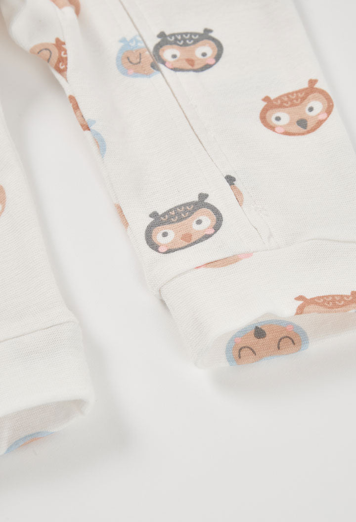 Pelele canalé estampado de bebé