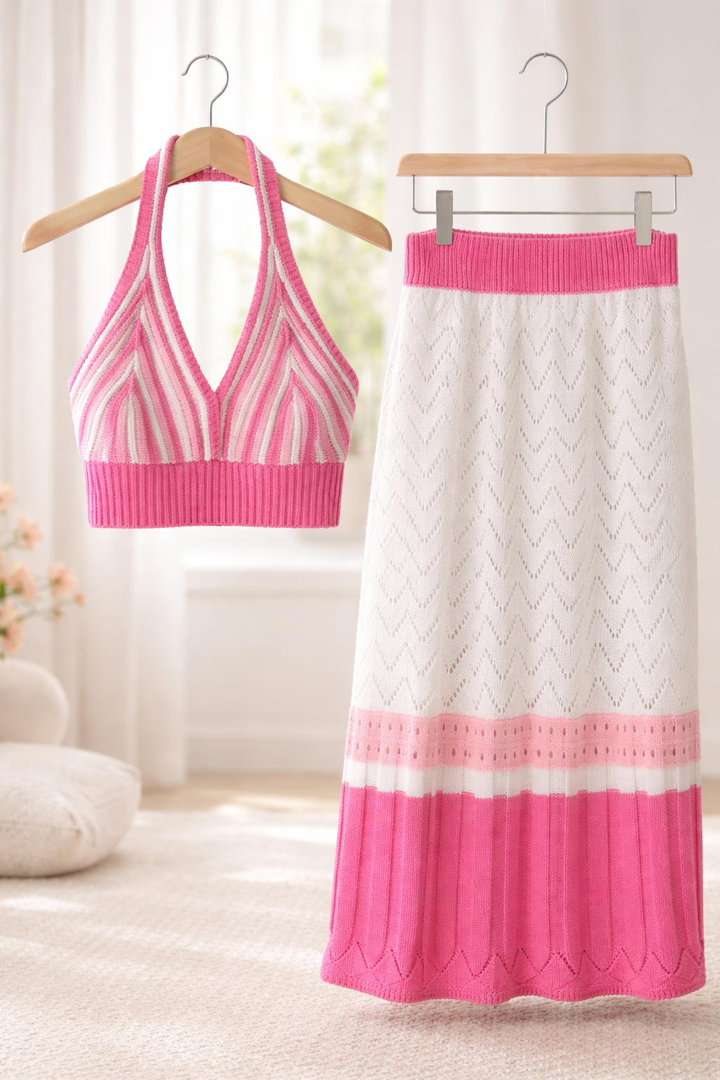 Conjunto Top Y Falda Crochet