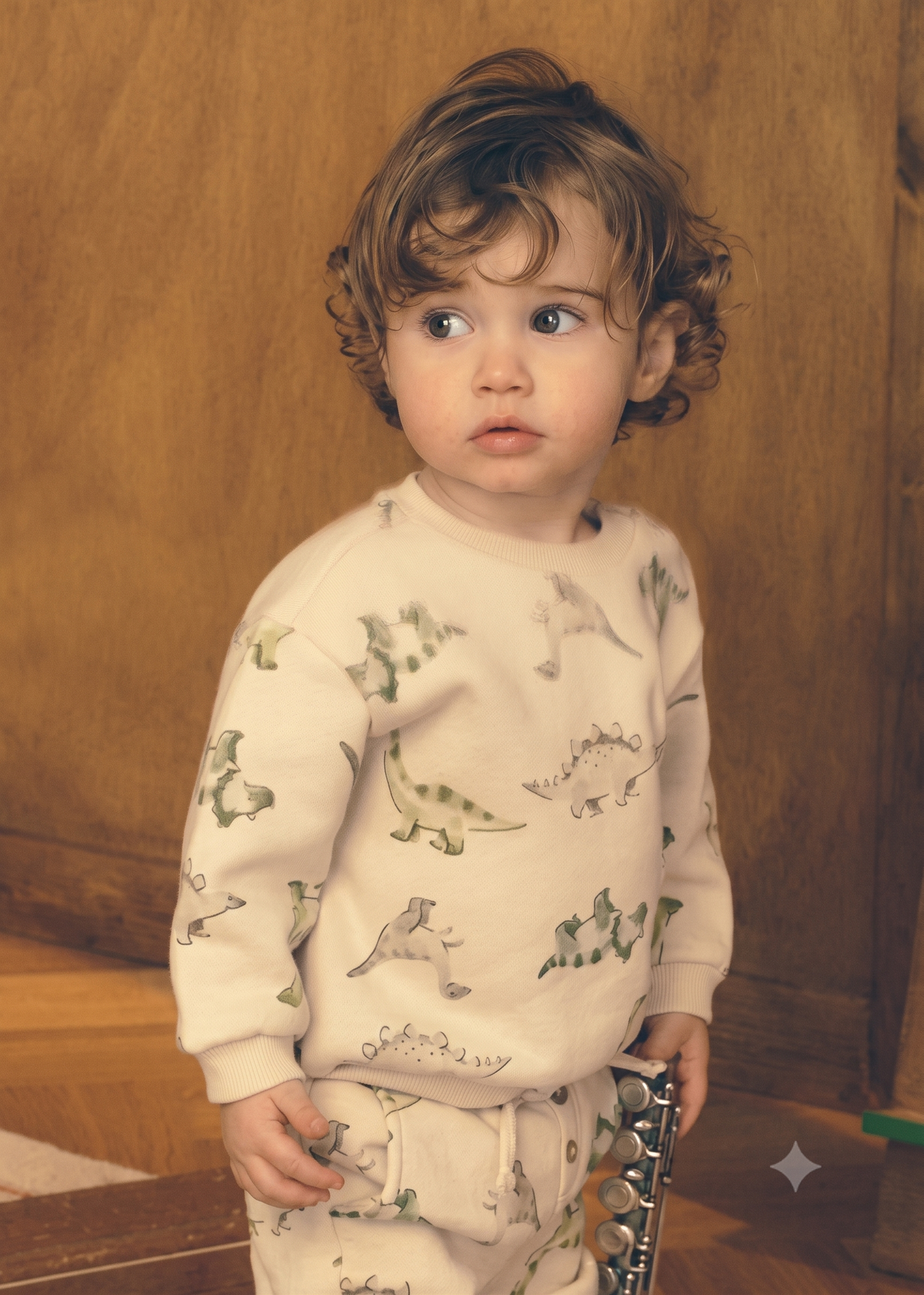 Sudadera sin capucha dinosaurio bebé