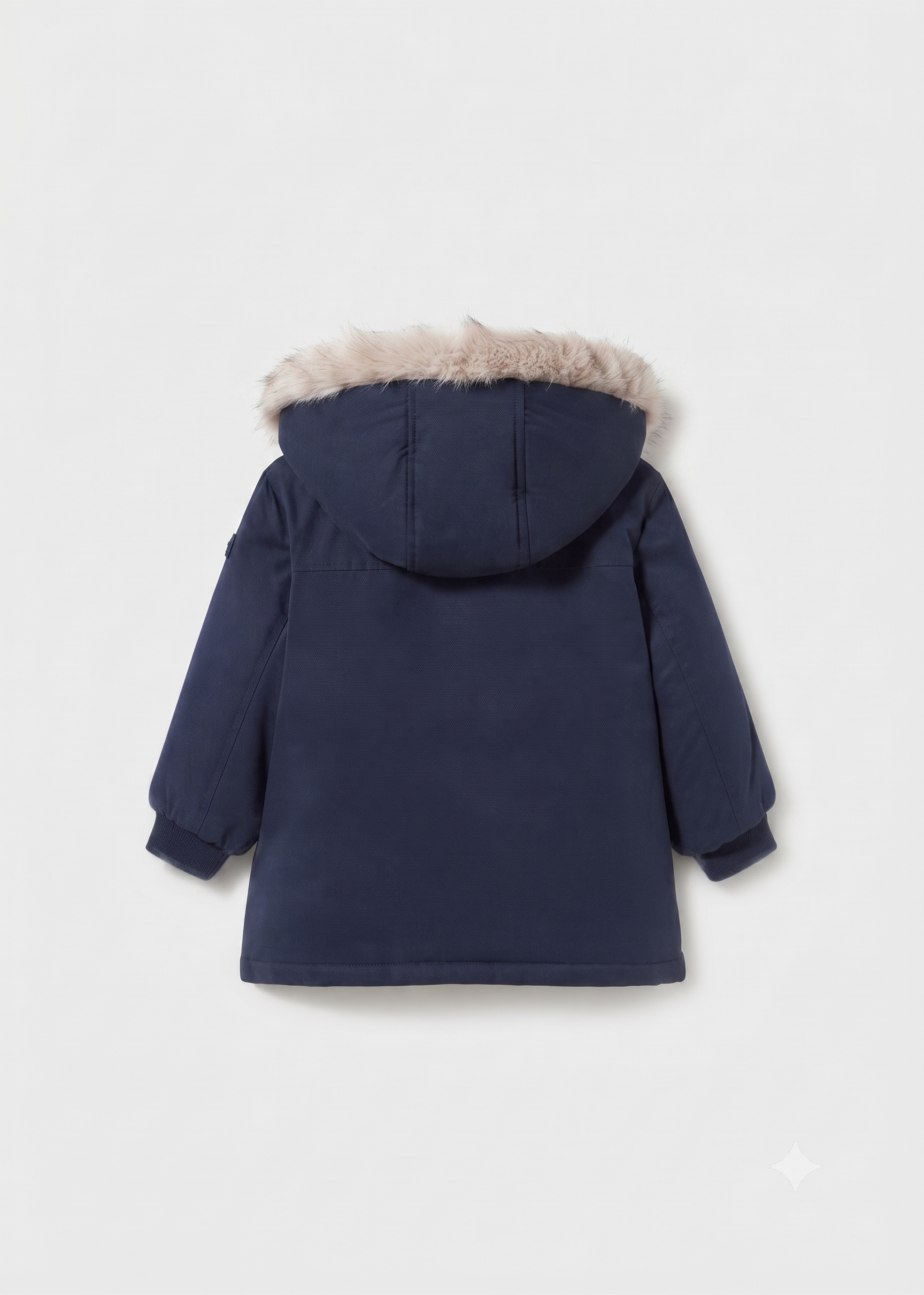 Parka con capucha y forro de pelo  bebé niño.