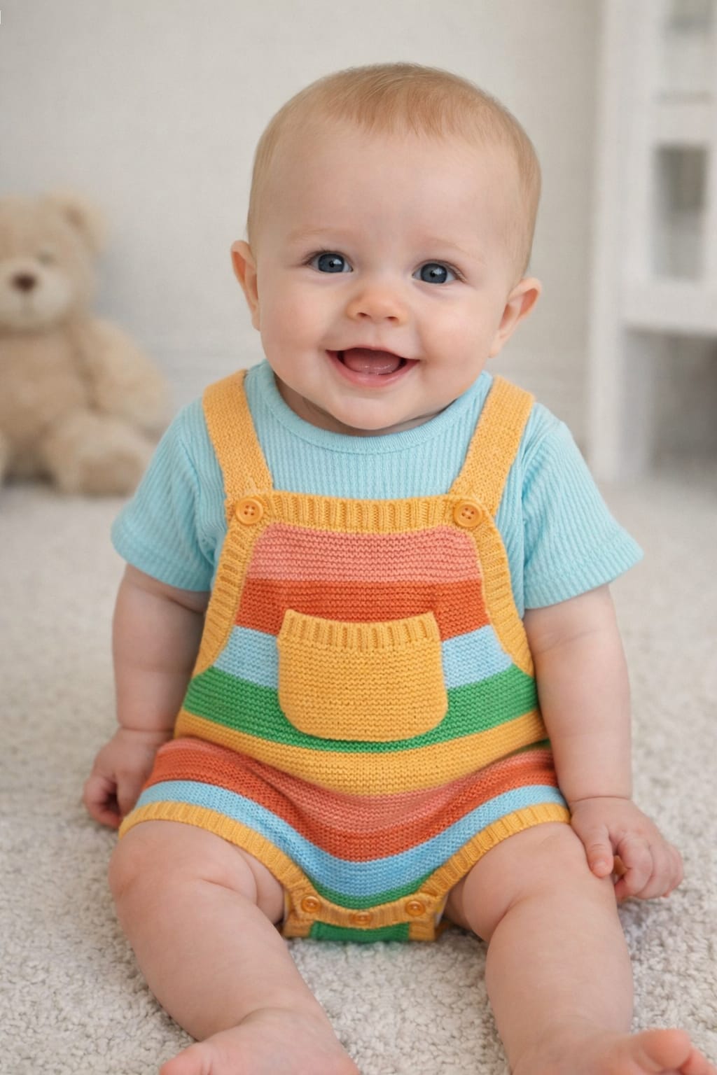 Conjunto tricotosa listado de bebé