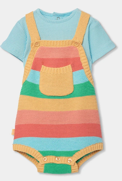 Conjunto tricotosa listado de bebé