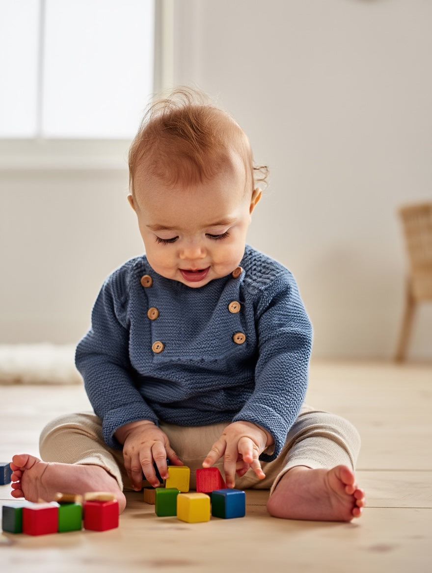 Jersey Punto Boho Bebe Azul