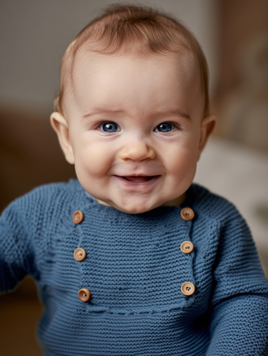 Jersey Punto Boho Bebe Azul