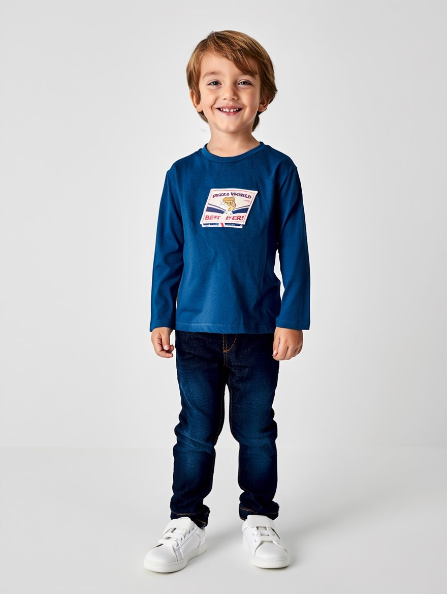 Camiseta Niño Manga Larga Pizza