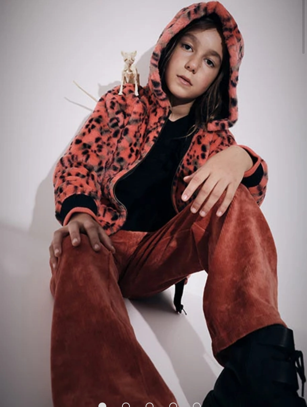 Chaqueta Pelo Con Capucha De Niña