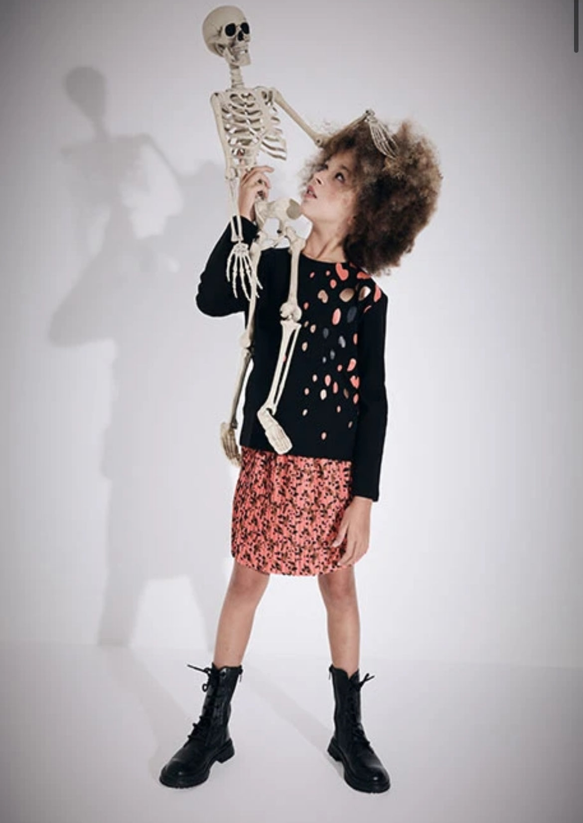 Falda Plisada Estampada De Niña