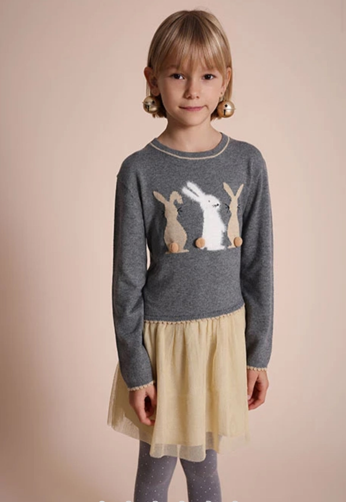 Vestido Tricotosa Combinado De Niña