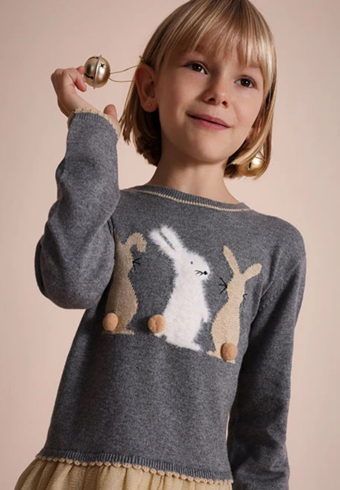 Vestido Tricotosa Combinado De Niña