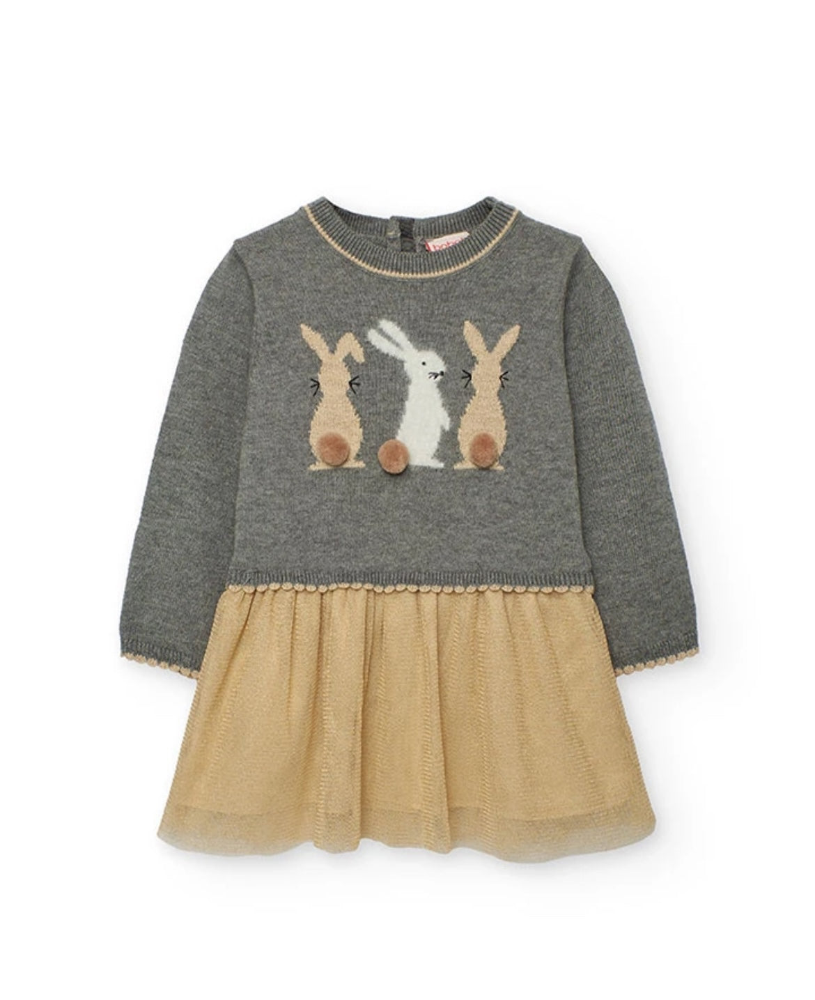 Vestido Tricotosa Combinado De Niña