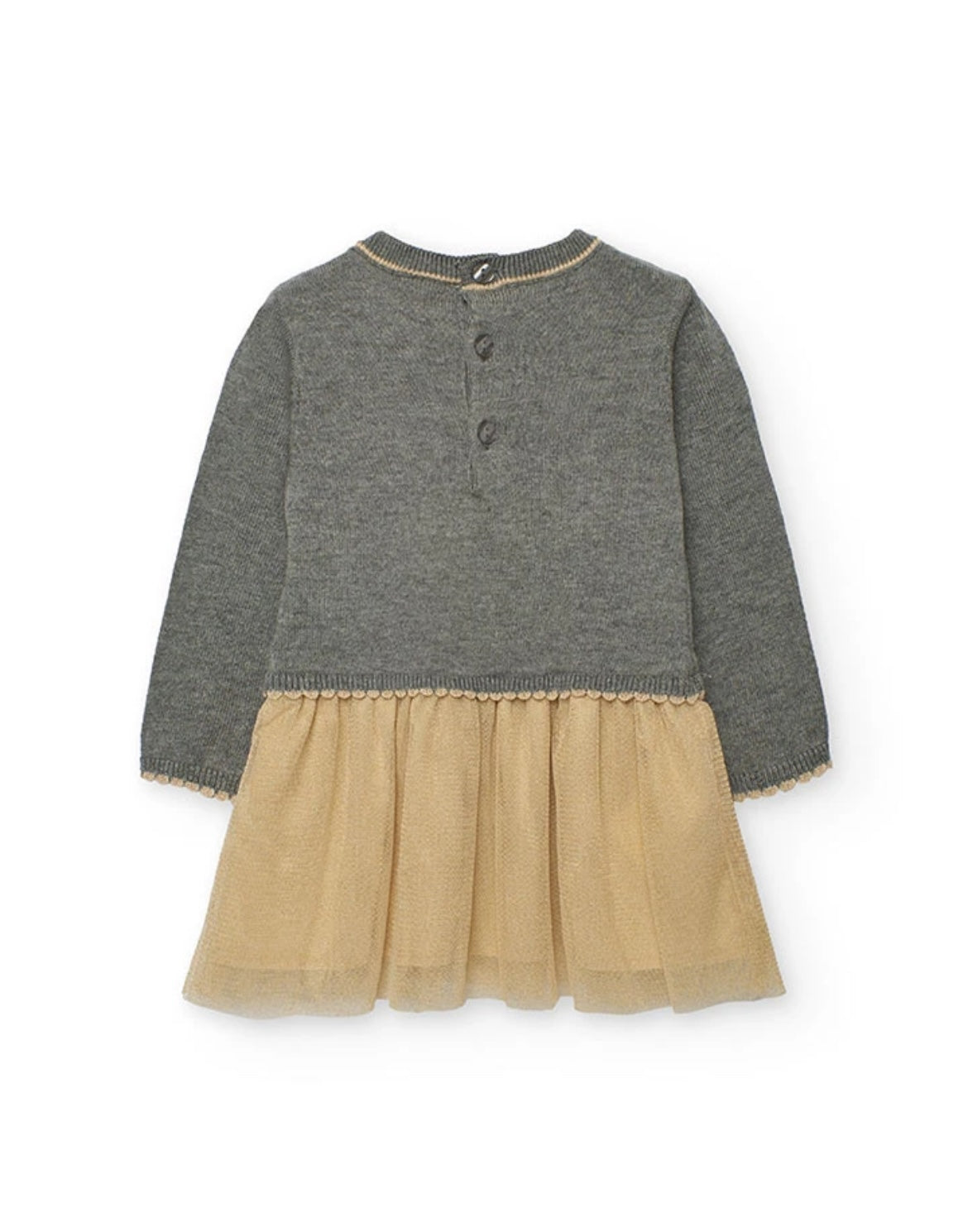 Vestido Tricotosa Combinado De Niña