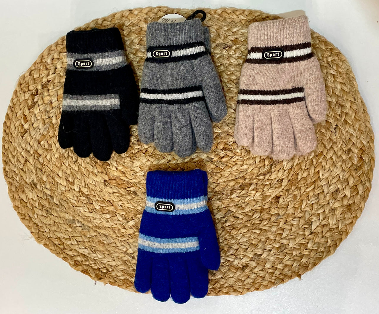 Guantes de rayas infantiles