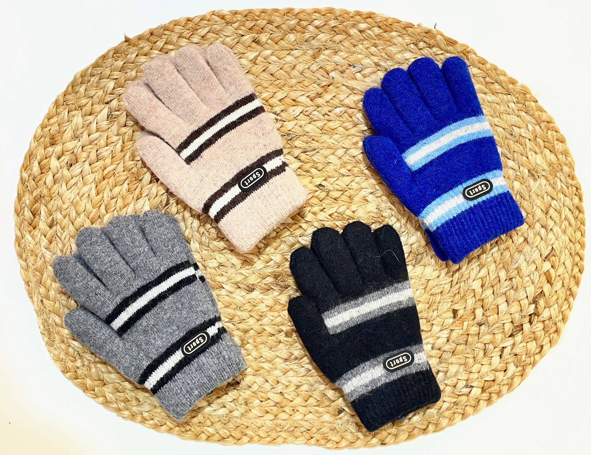 Guantes de rayas infantiles