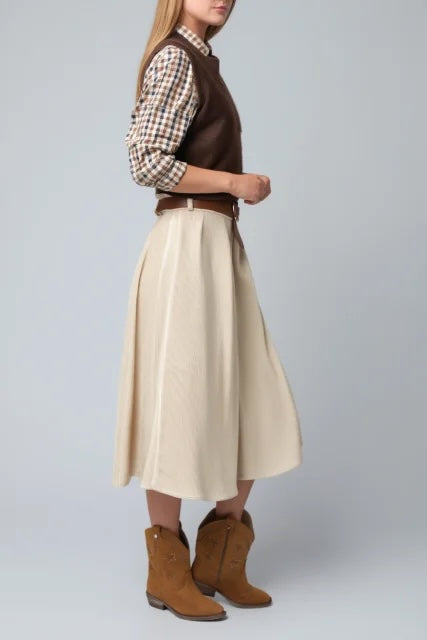 Falda Pana Larga Beige