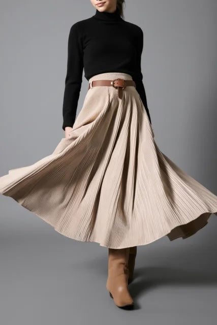 Falda Pana Larga Beige