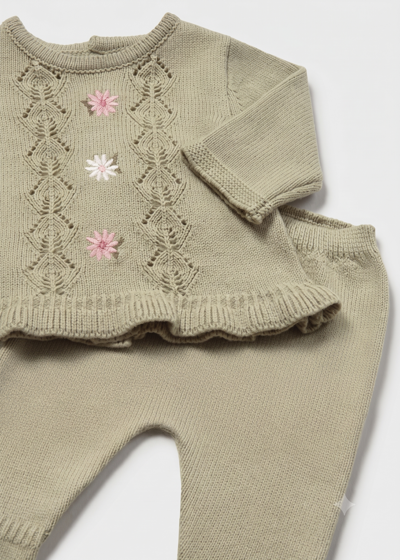 Conjunto polainas tricot bebé niña