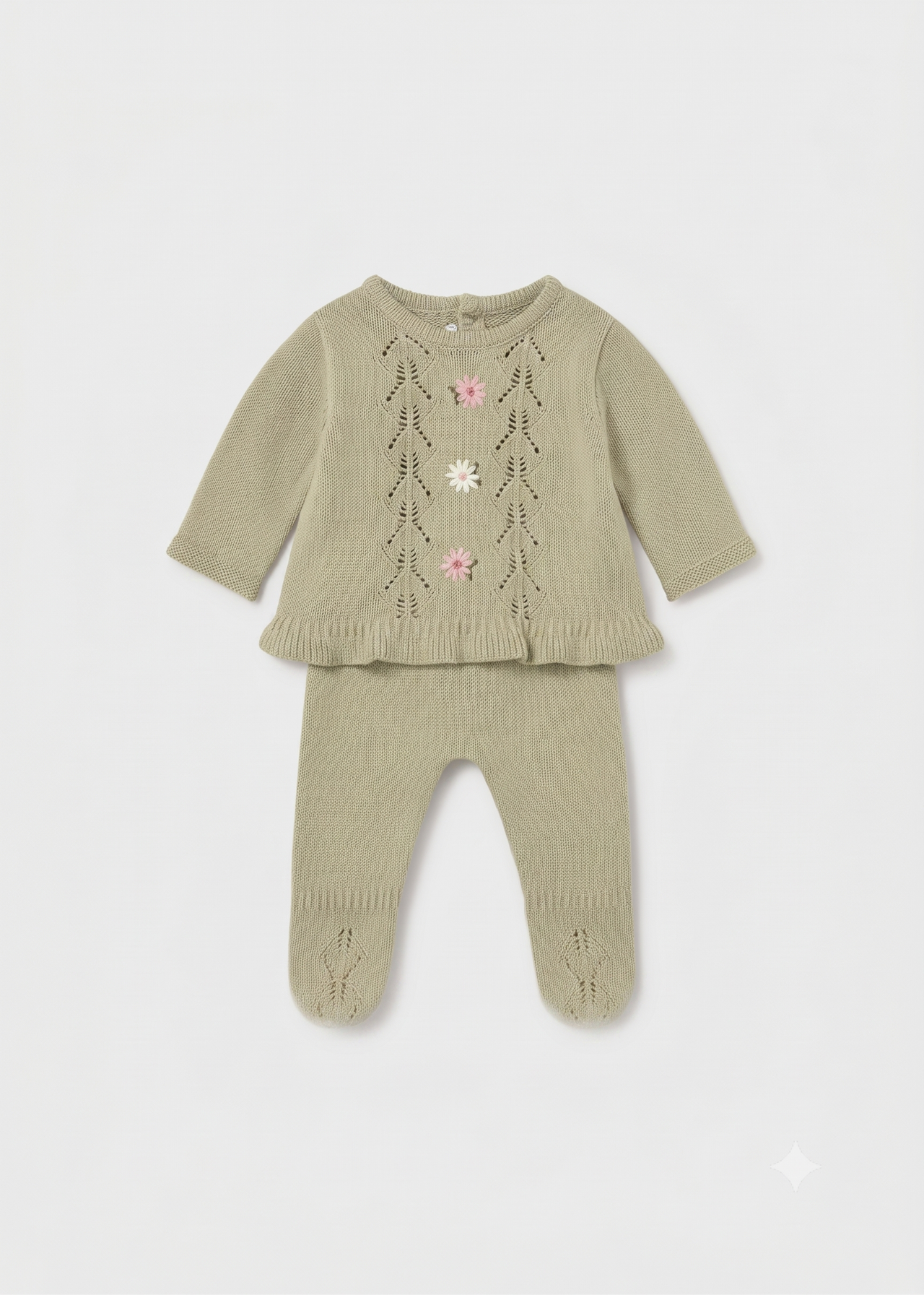 Conjunto polainas tricot bebé niña