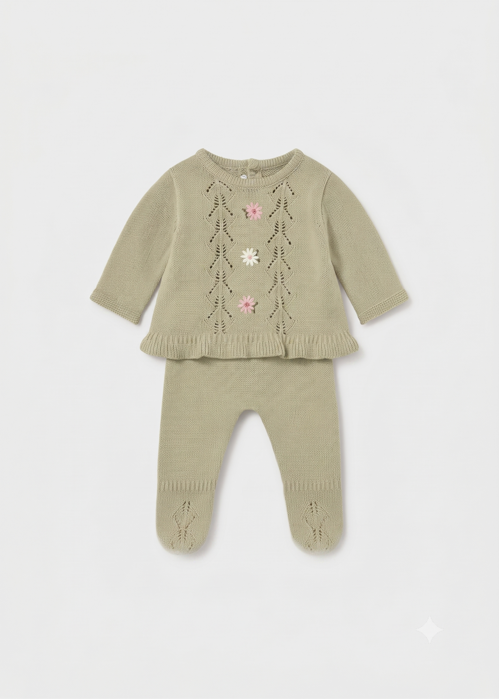 Conjunto polainas tricot bebé niña