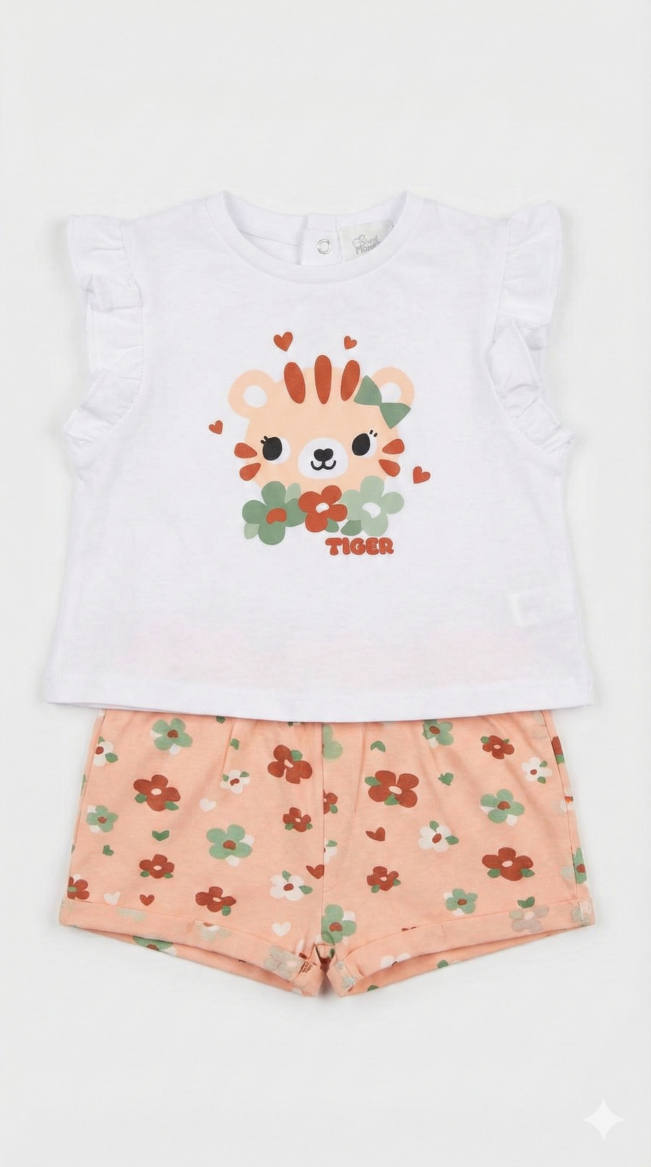 Conjunto Camiseta y Short Bebé Osito Flores