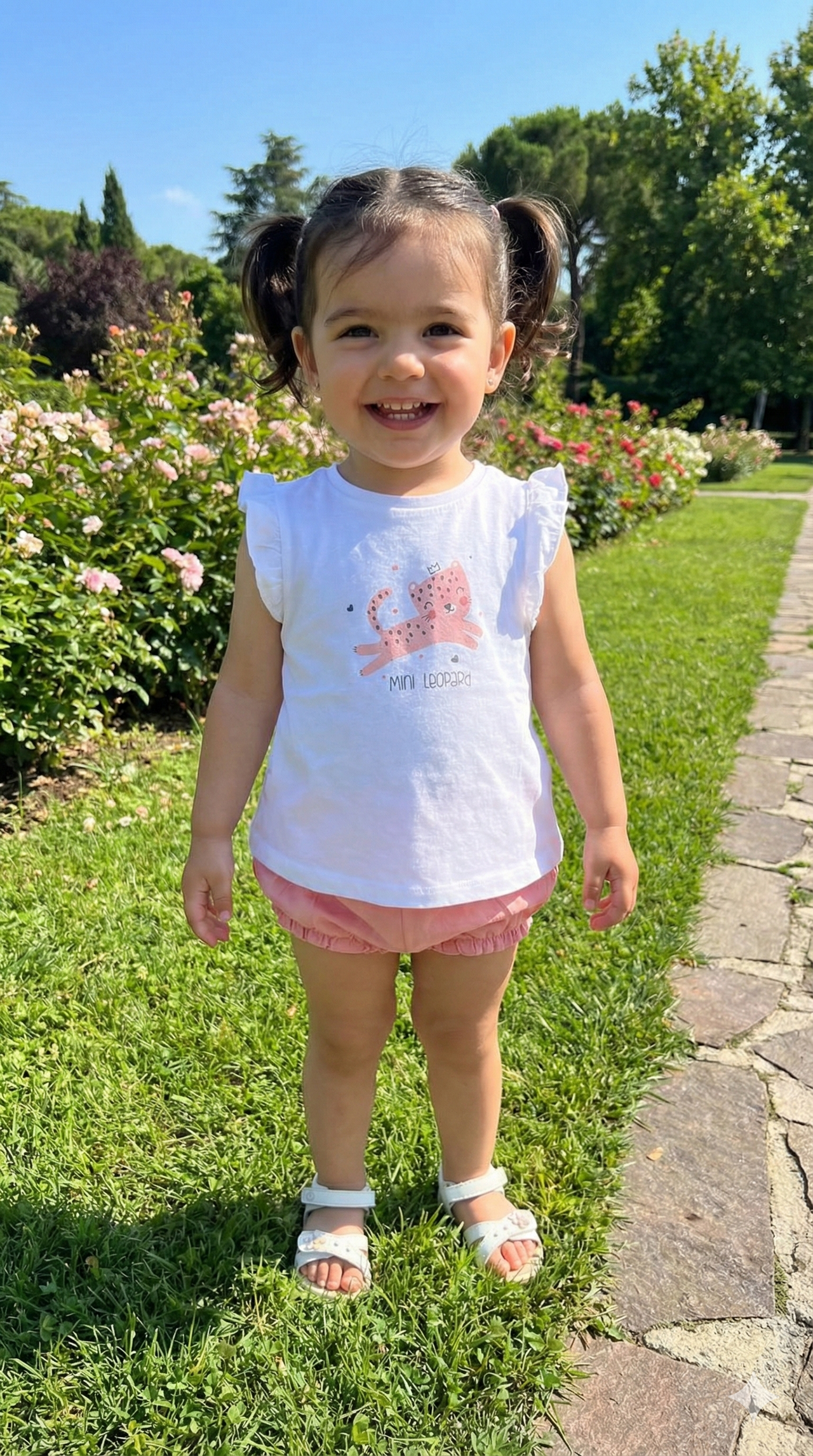 Conjunto Camiseta y Cubrepañal Mini Leopardo