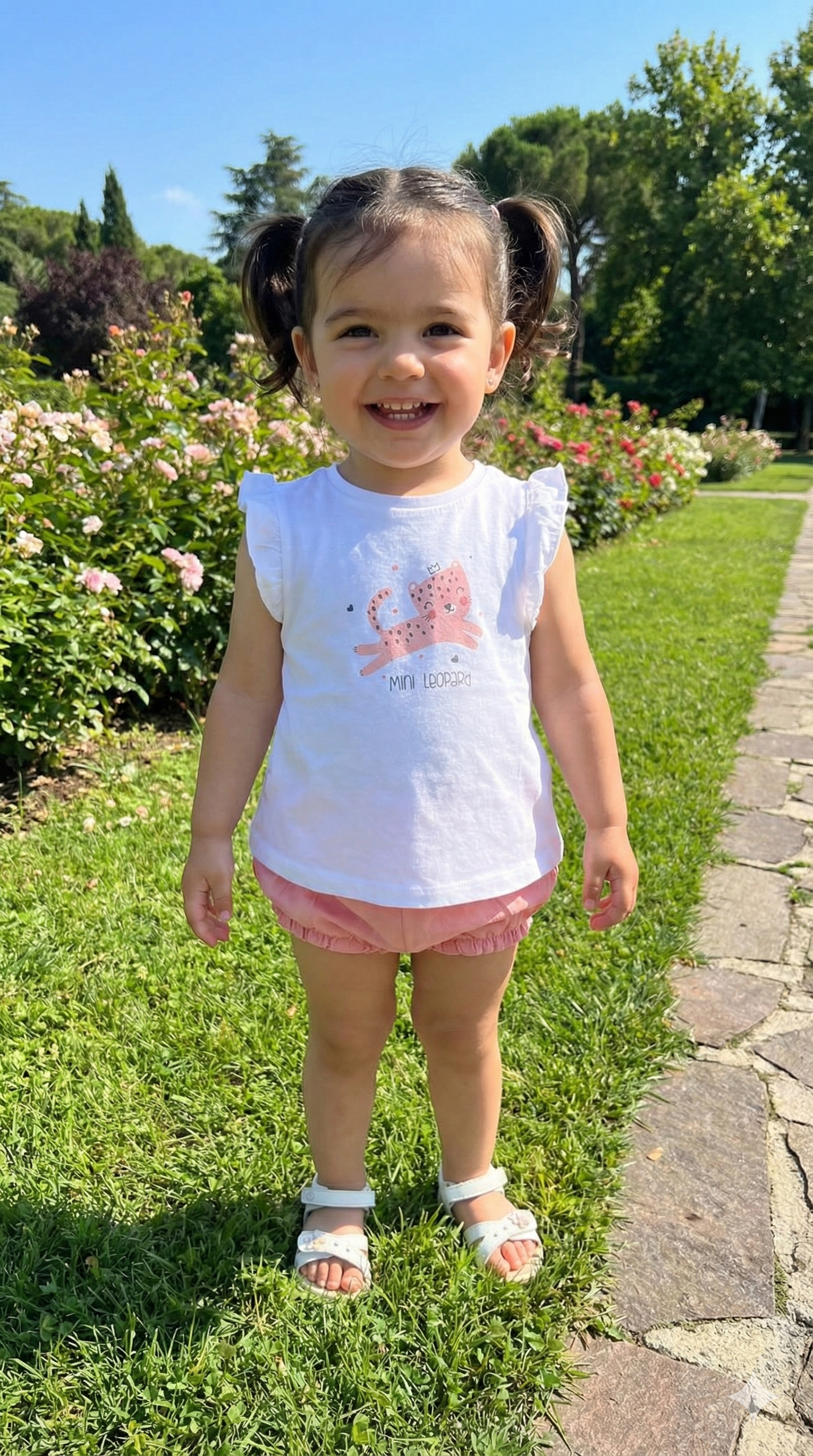 Conjunto Camiseta y Cubrepañal Mini Leopardo
