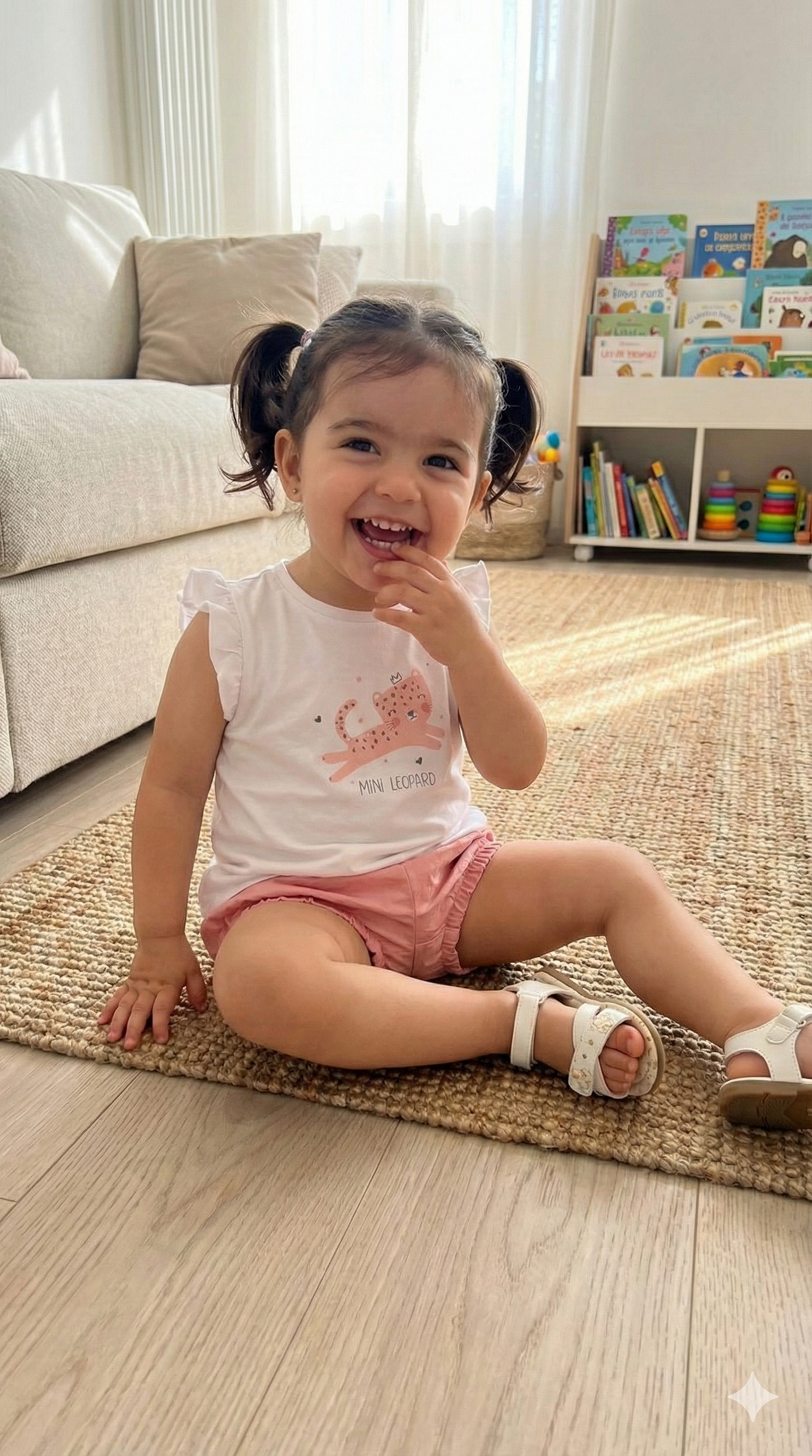 Conjunto Camiseta y Cubrepañal Mini Leopardo