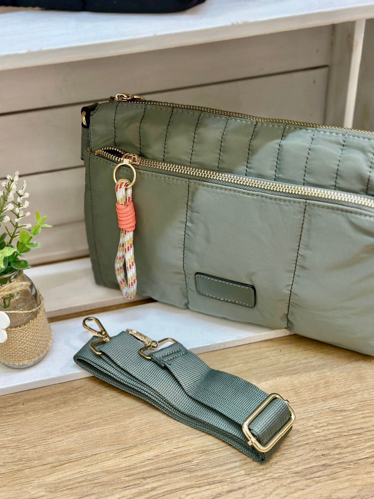 Bandolera guateada 2 compartimentos