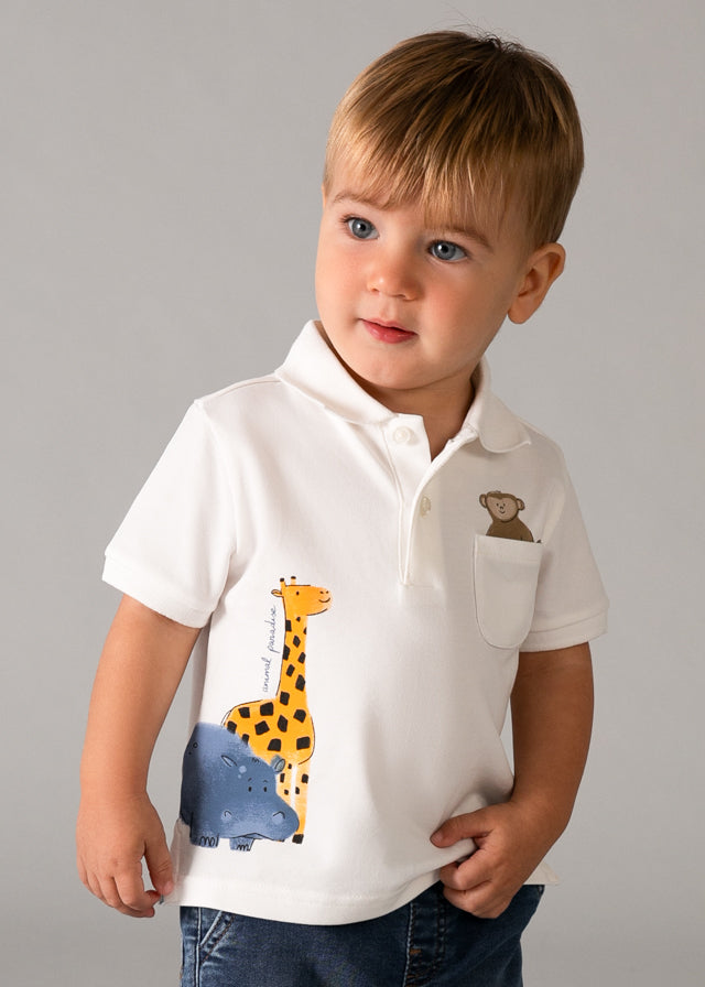 Polo manga corta animal