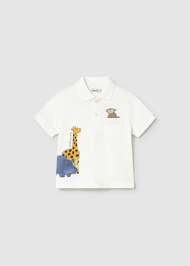 Polo manga corta animal