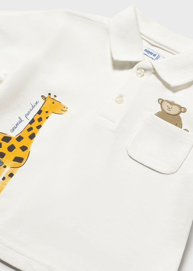 Polo manga corta animal