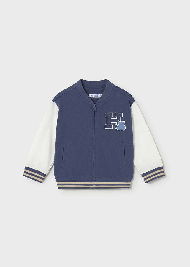 Chaqueta tipo bomber bebé combinada .