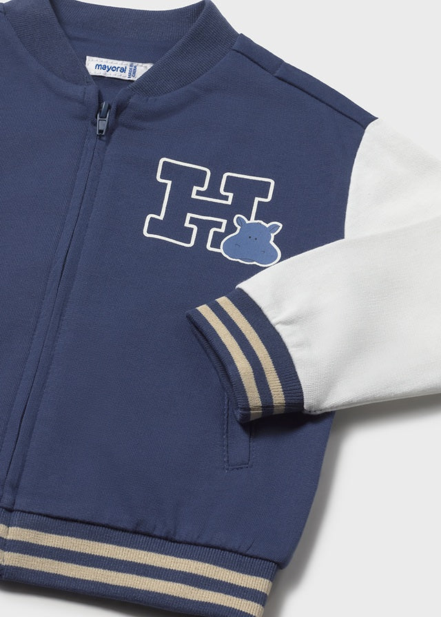 Chaqueta tipo bomber bebé combinada .