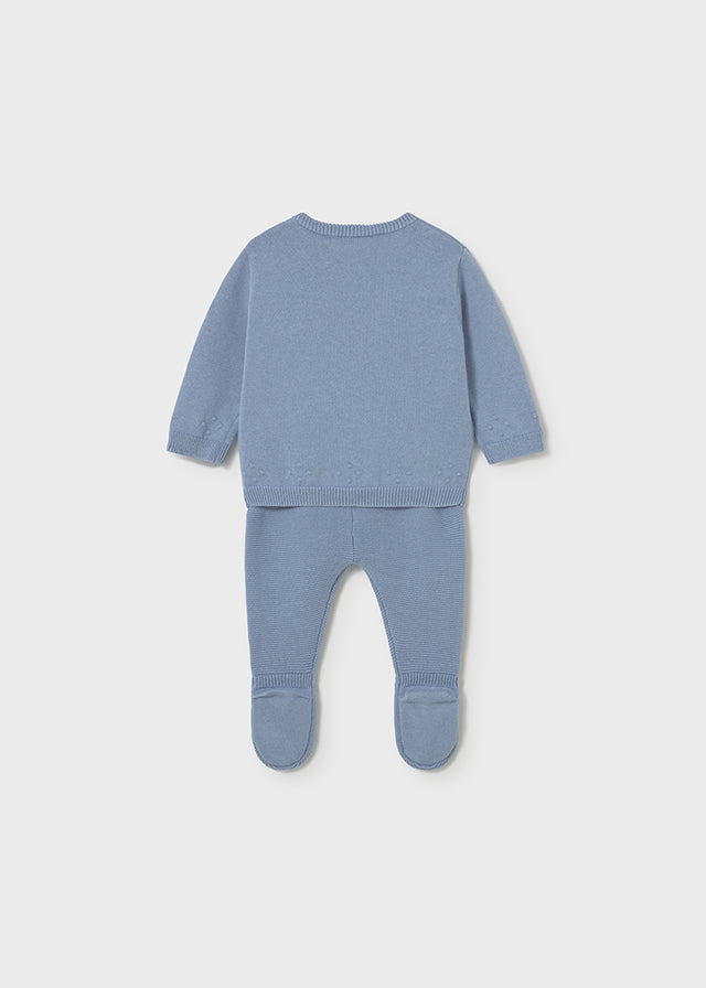 Conjunto polaina tricot bebé
