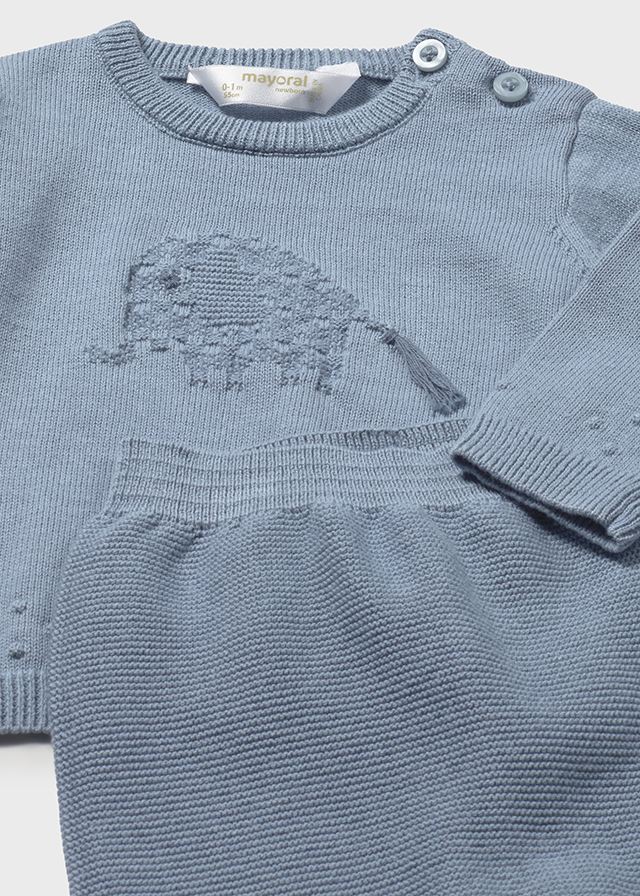 Conjunto polaina tricot bebé