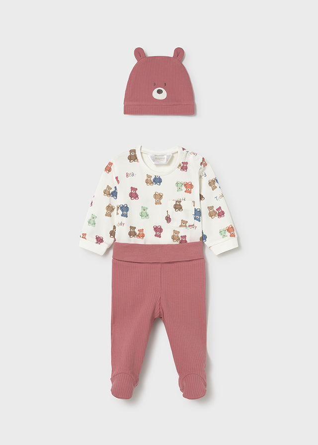 Conjunto polaina body y gorro.