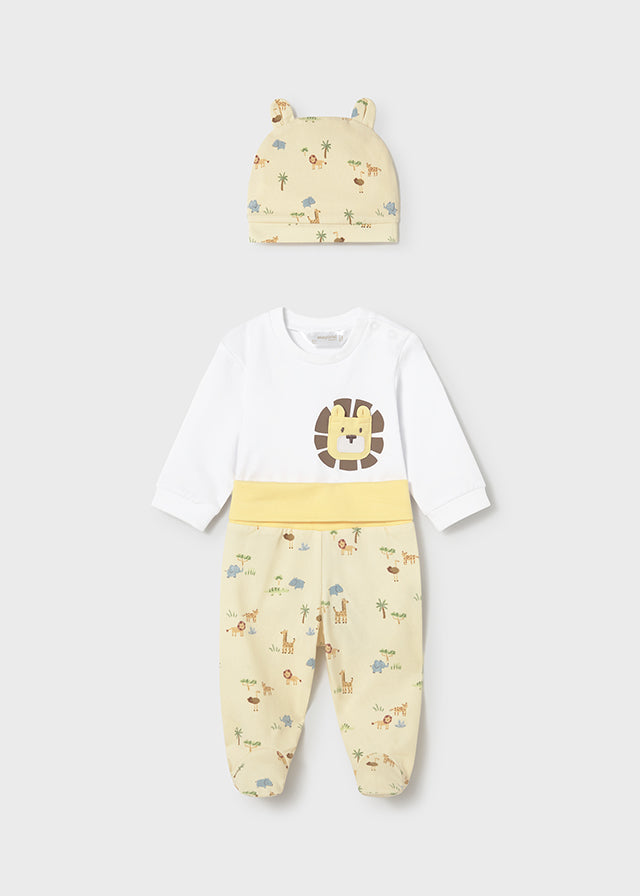 Conjunto polaina body y gorro.